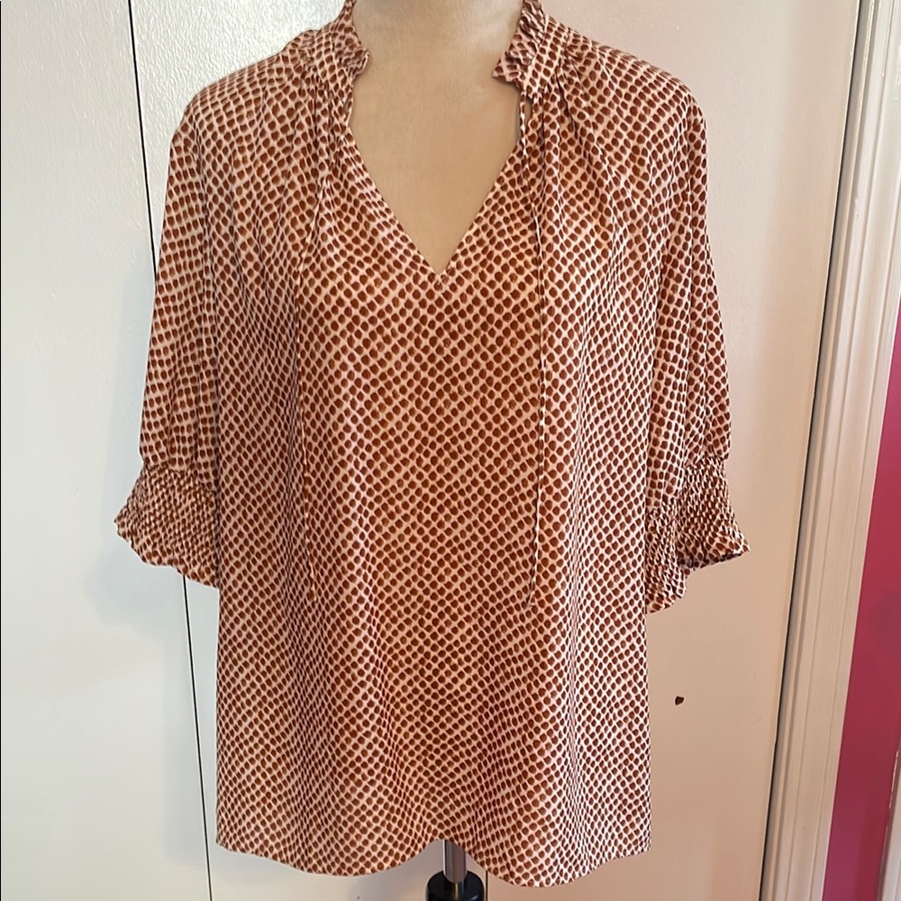Women's Brown Patterned Top